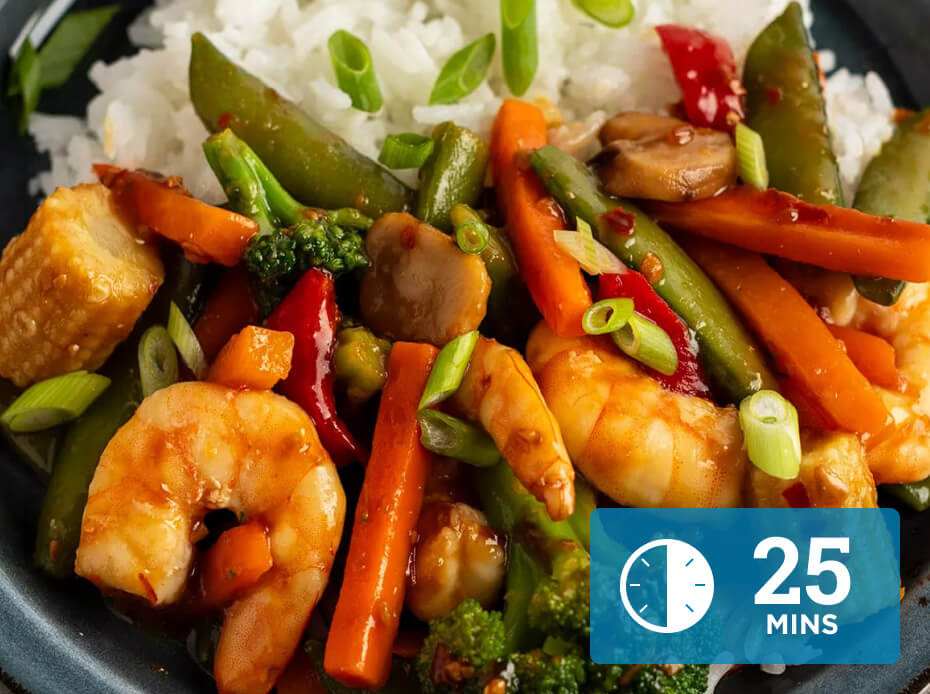 Easy Shrimp Stir-Fry, 25 minutes total time